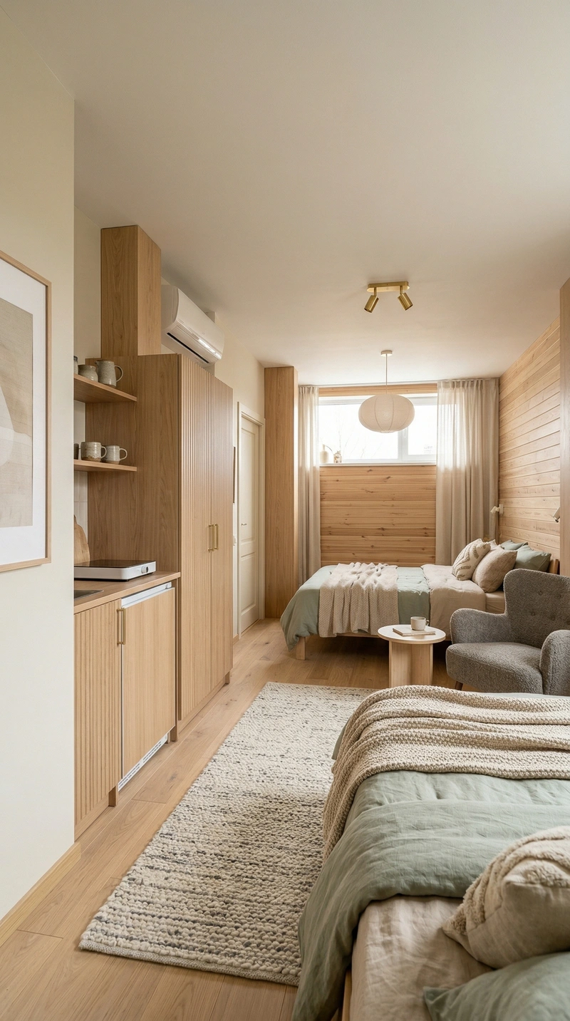 Дизайн гостиной в стиле Хюгге — фото интерьера от нейросети RoomGPT