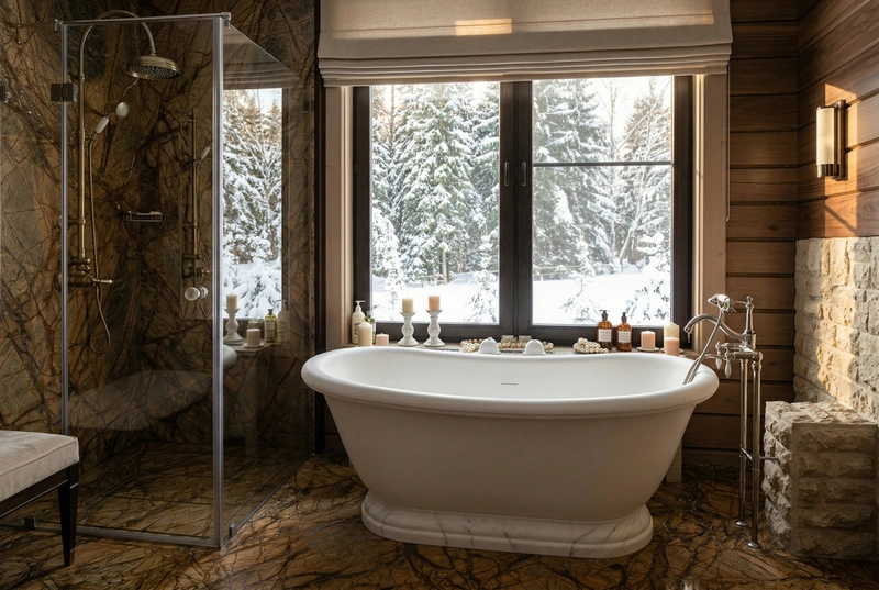 Дизайн ванной в стиле Классика — фото интерьера от нейросети RoomGPT