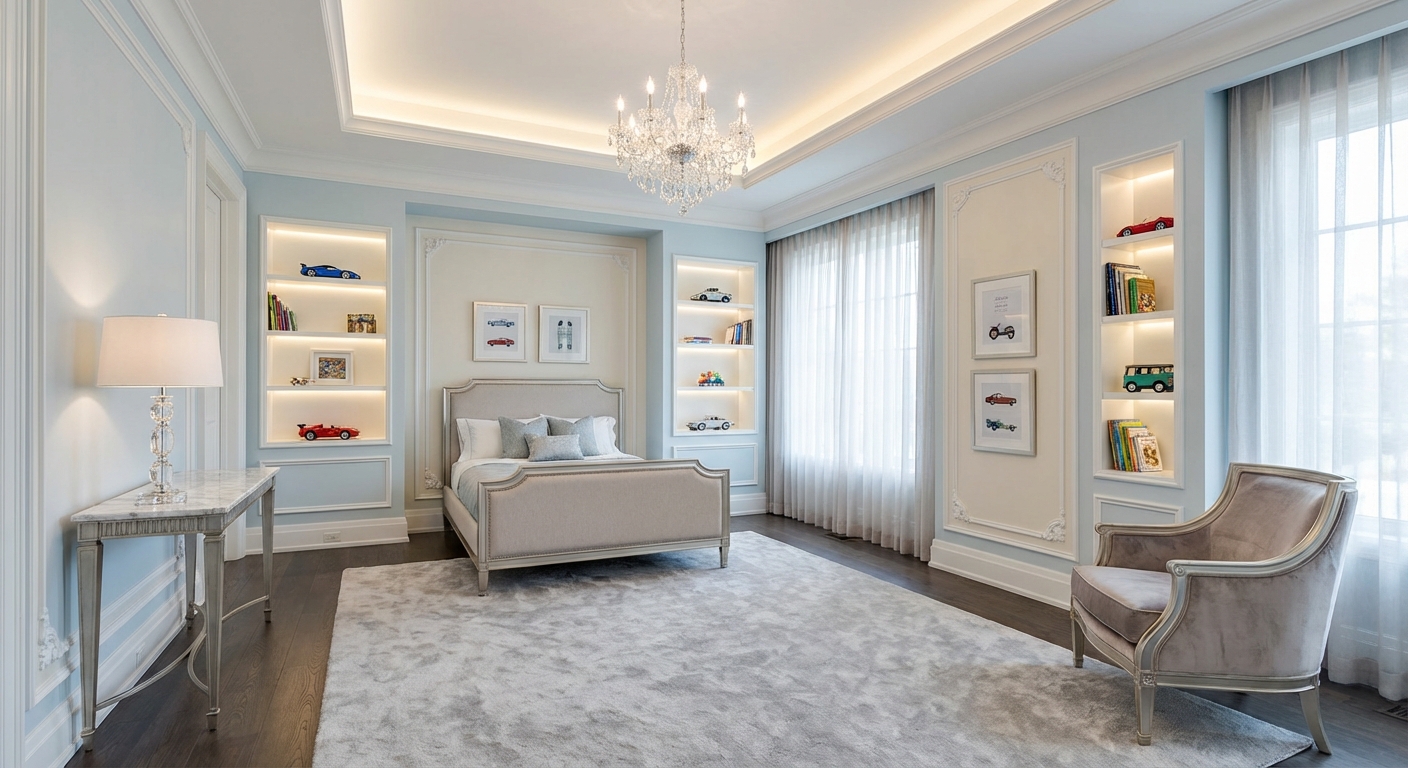 Дизайн детской в стиле Классика — фото интерьера от нейросети RoomGPT