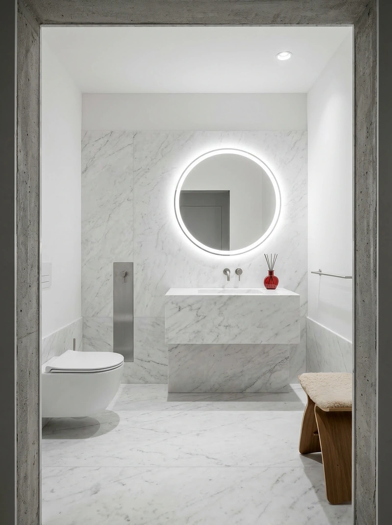 Дизайн ванной в стиле Сканди — фото интерьера от нейросети RoomGPT