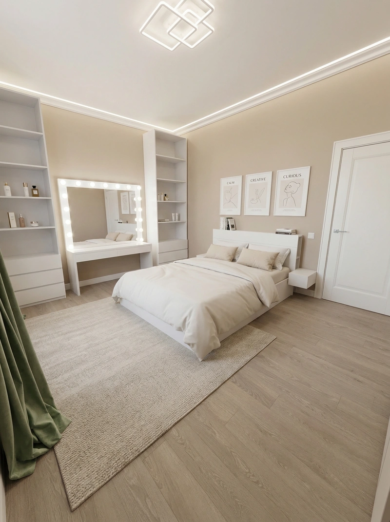 Дизайн спальни в стиле Минимализм — фото интерьера от нейросети RoomGPT