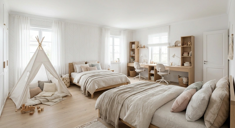 Дизайн интерьера в стиле Хюгге — Детская от нейросети RoomGPT
