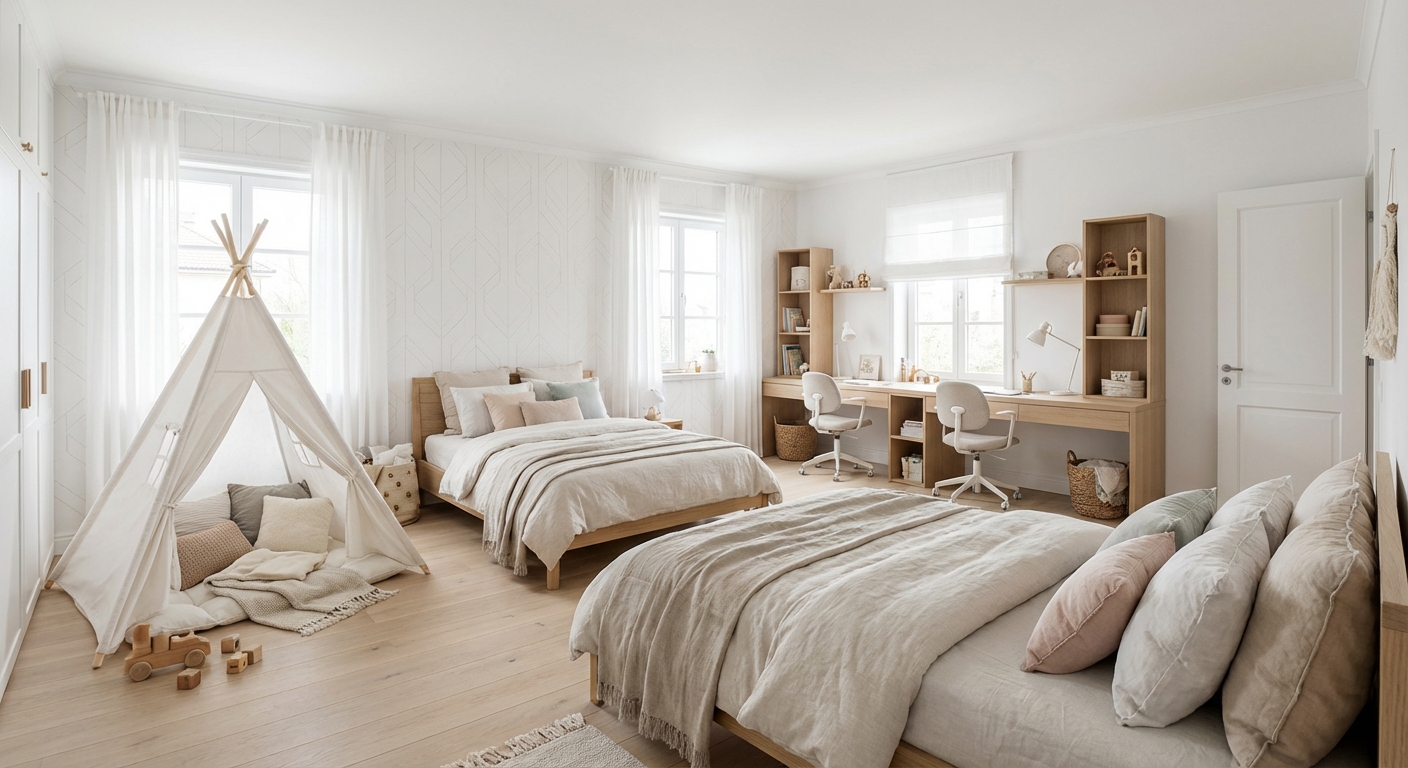 Дизайн детской в стиле Хюгге — фото интерьера от нейросети RoomGPT