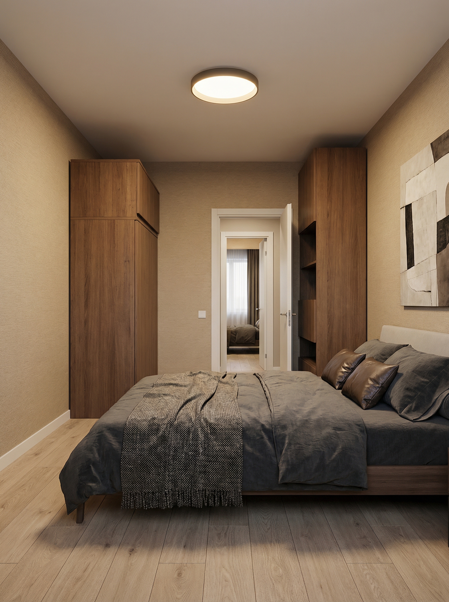 Дизайн спальни в стиле Минимализм — фото интерьера от нейросети RoomGPT