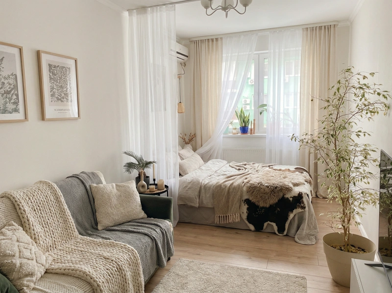 Дизайн интерьера в стиле Хюгге — Гостиная от нейросети RoomGPT