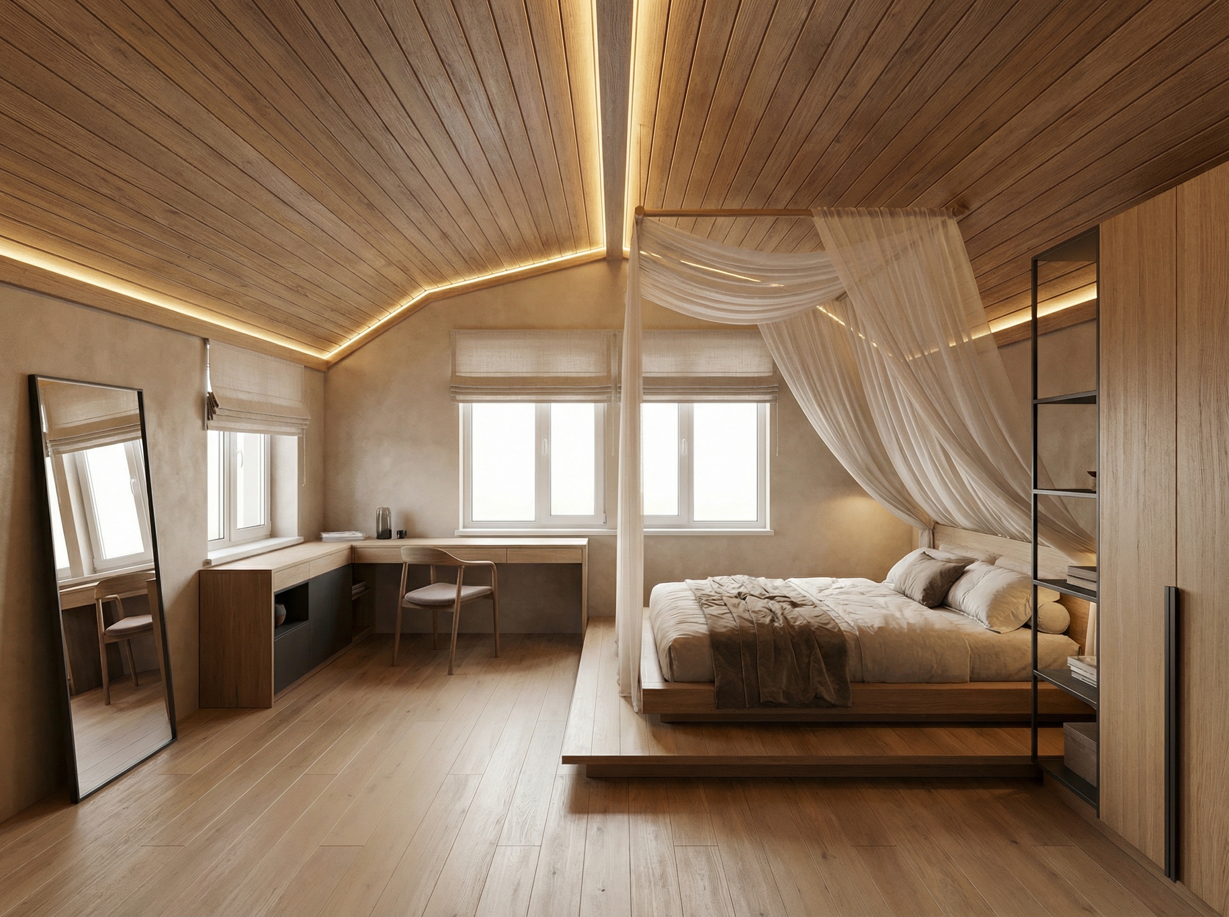 Дизайн спальни в стиле Минимализм — фото интерьера от нейросети RoomGPT