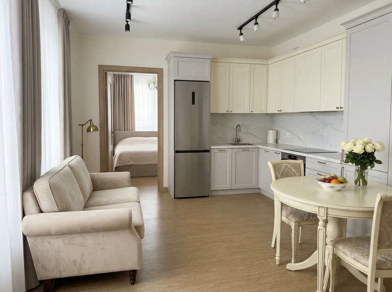 Дизайн кухни в стиле Классика — фото интерьера от нейросети RoomGPT