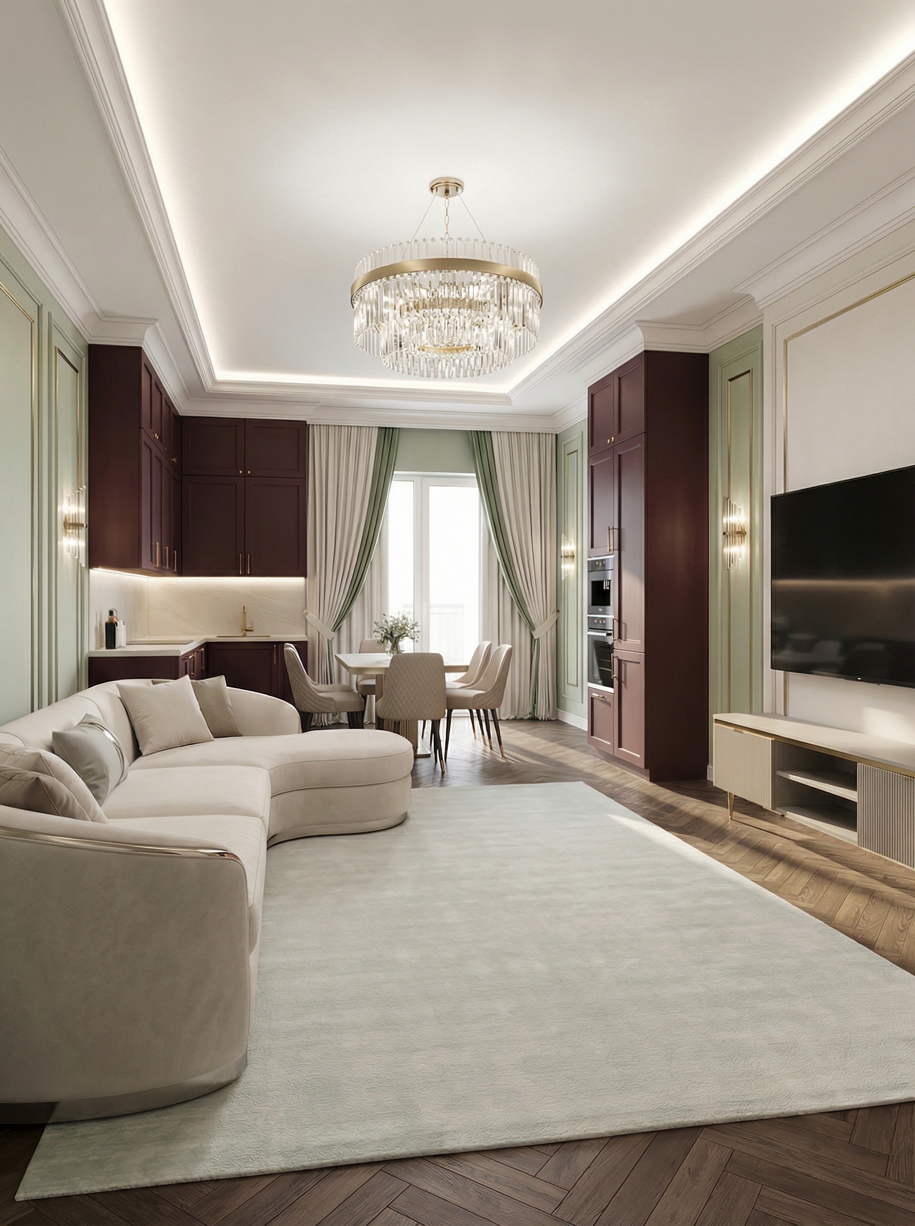 Дизайн гостиной в стиле Неоклассика — фото интерьера от нейросети RoomGPT