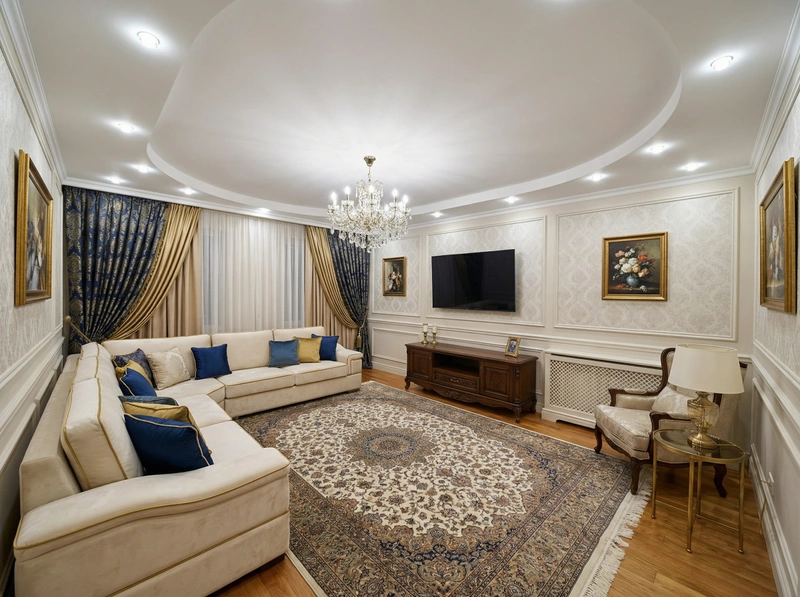 Дизайн интерьера в стиле Классика — Гостиная от нейросети RoomGPT