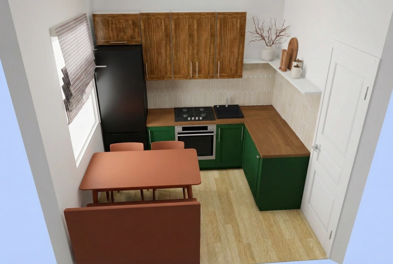 Дизайн кухни в стиле Британский — фото интерьера от нейросети RoomGPT