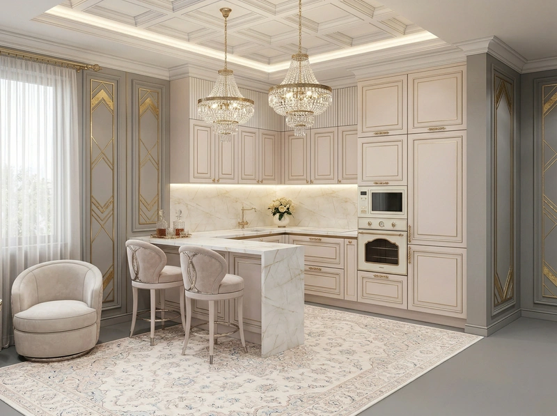 Дизайн гостиной в стиле Неоклассика — фото интерьера от нейросети RoomGPT