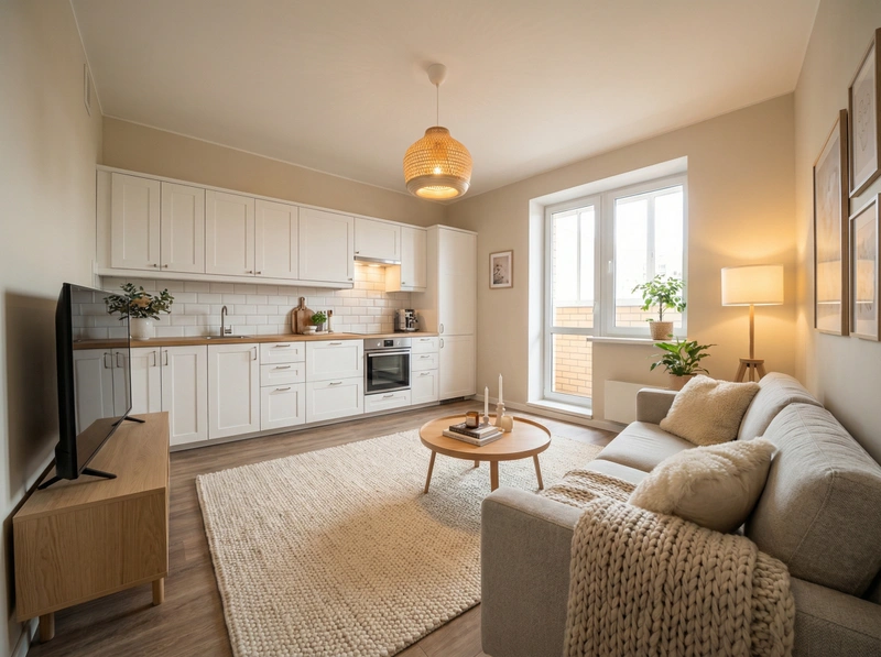 Дизайн интерьера в стиле Хюгге — Гостиная от нейросети RoomGPT