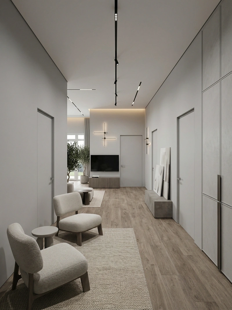 Дизайн гостиной в стиле Минимализм — фото интерьера от нейросети RoomGPT