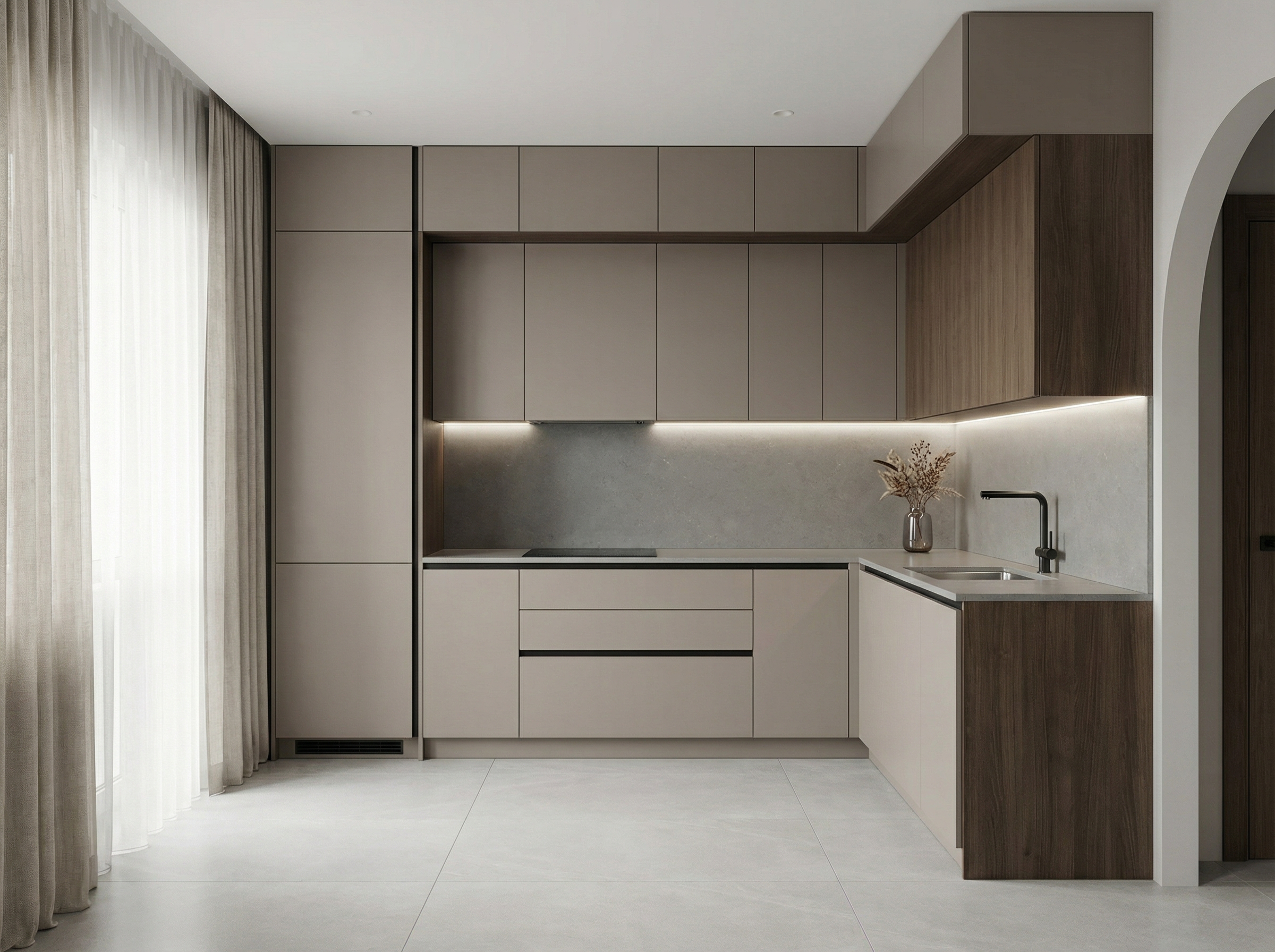 Дизайн кухни в стиле Минимализм — фото интерьера от нейросети RoomGPT