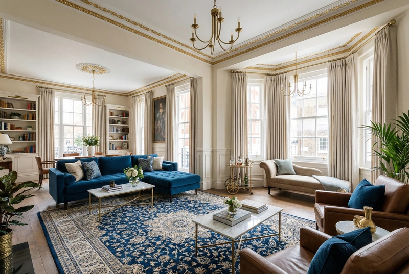 Дизайн интерьера в стиле Классика — Гостиная от нейросети RoomGPT