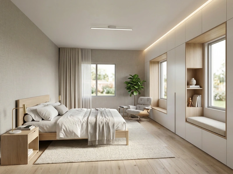 Дизайн интерьера в стиле Сканди — Спальня от нейросети RoomGPT