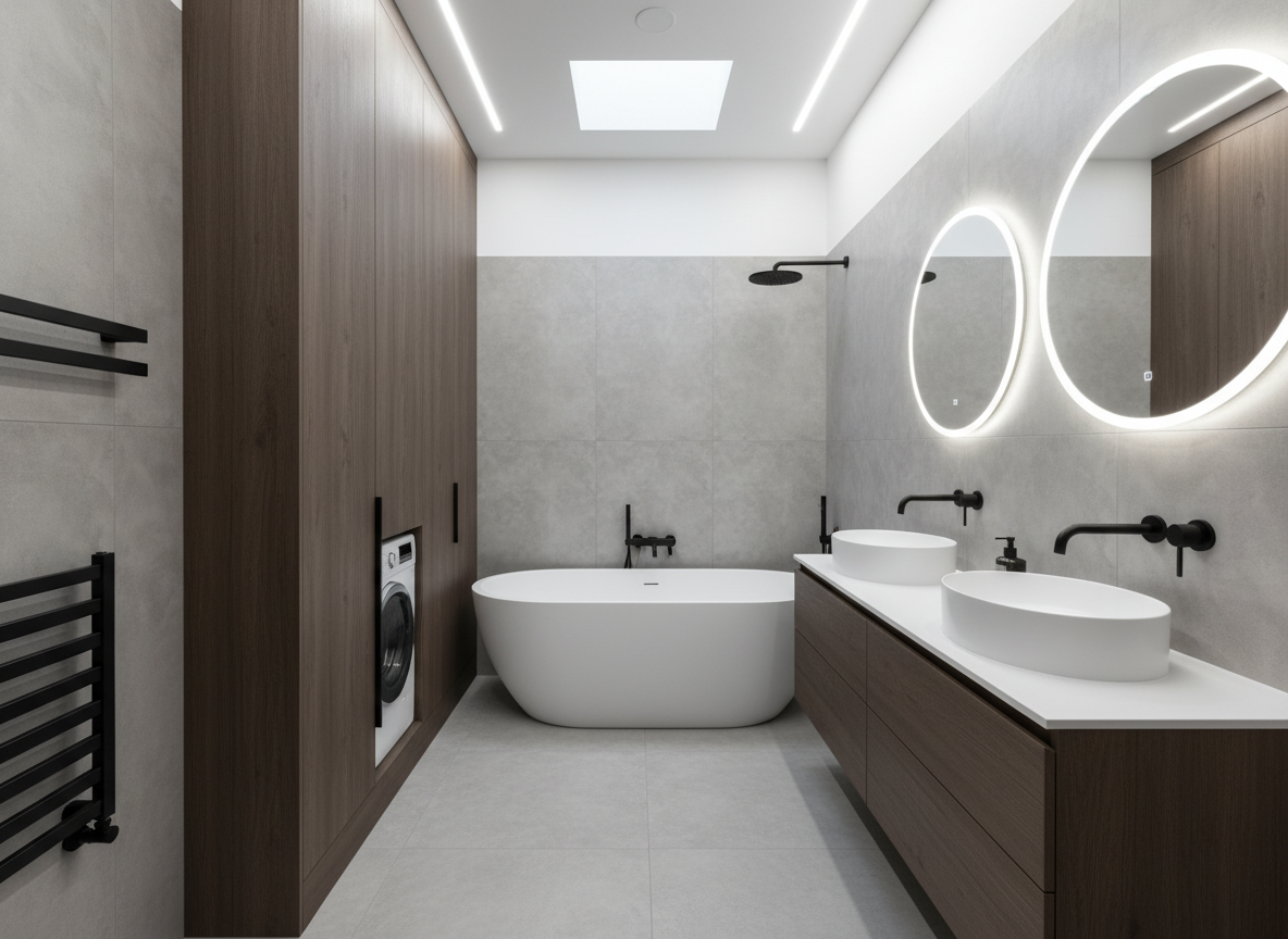 Дизайн ванной в стиле Минимализм — фото интерьера от нейросети RoomGPT