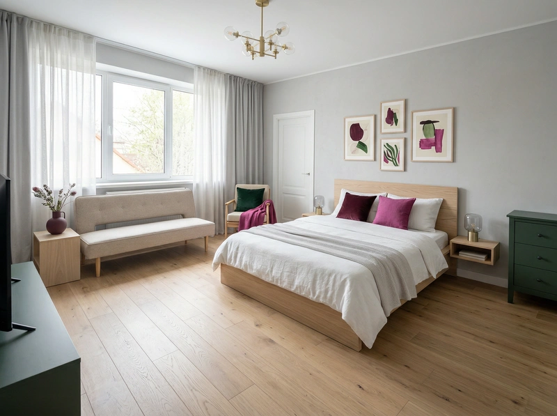 Дизайн интерьера в стиле Сканди — Спальня от нейросети RoomGPT