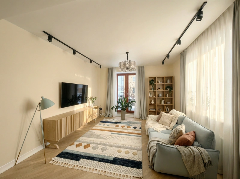 Дизайн интерьера в стиле Сканди — Гостиная от нейросети RoomGPT