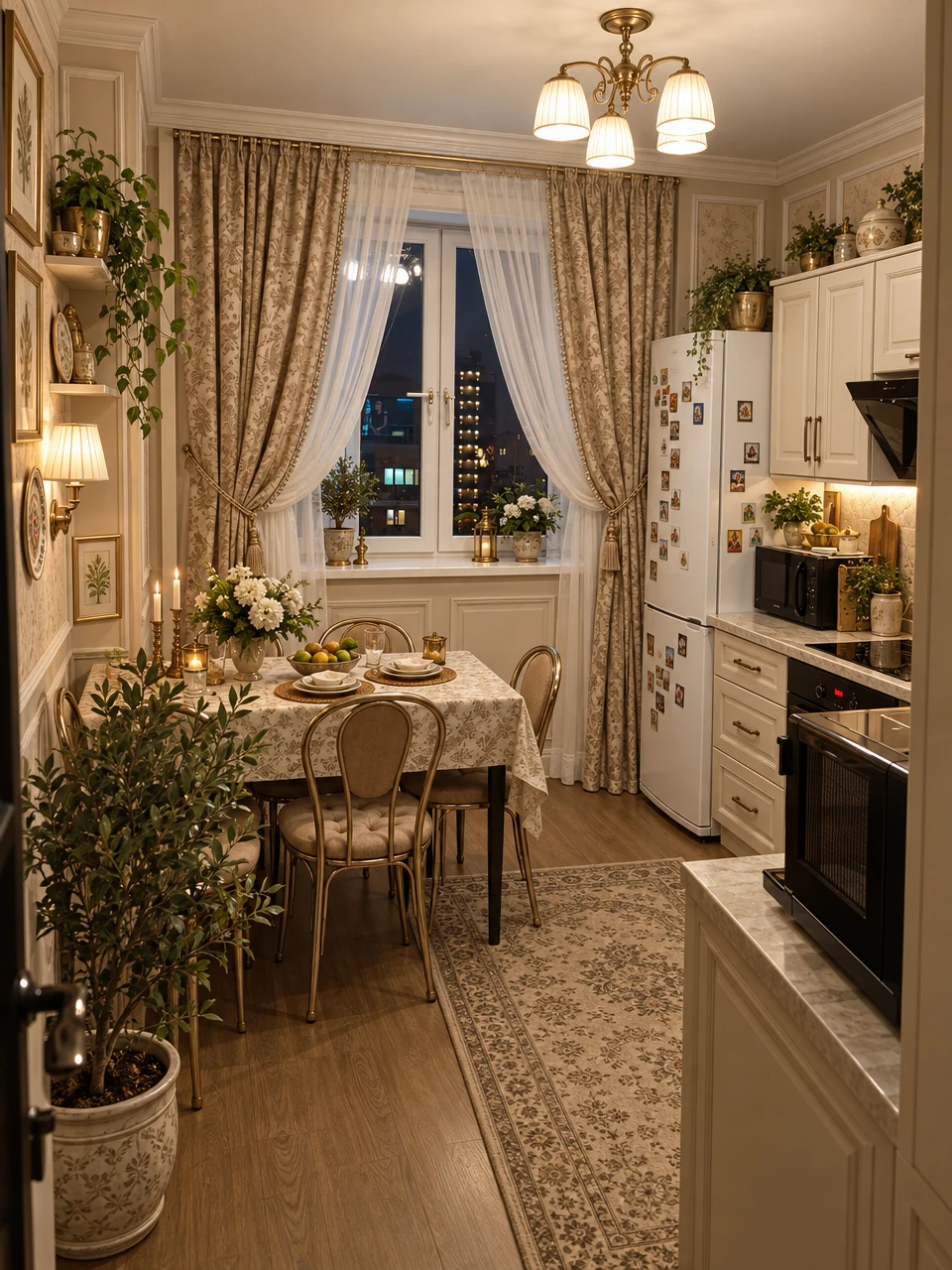 Дизайн кухни в стиле Классика — фото интерьера от нейросети RoomGPT