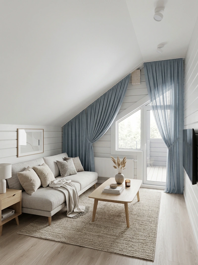 Дизайн интерьера в стиле Сканди — Гостиная от нейросети RoomGPT