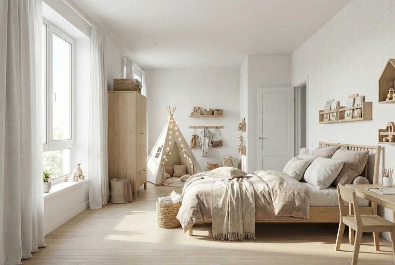 Дизайн интерьера в стиле Хюгге — Детская от нейросети RoomGPT