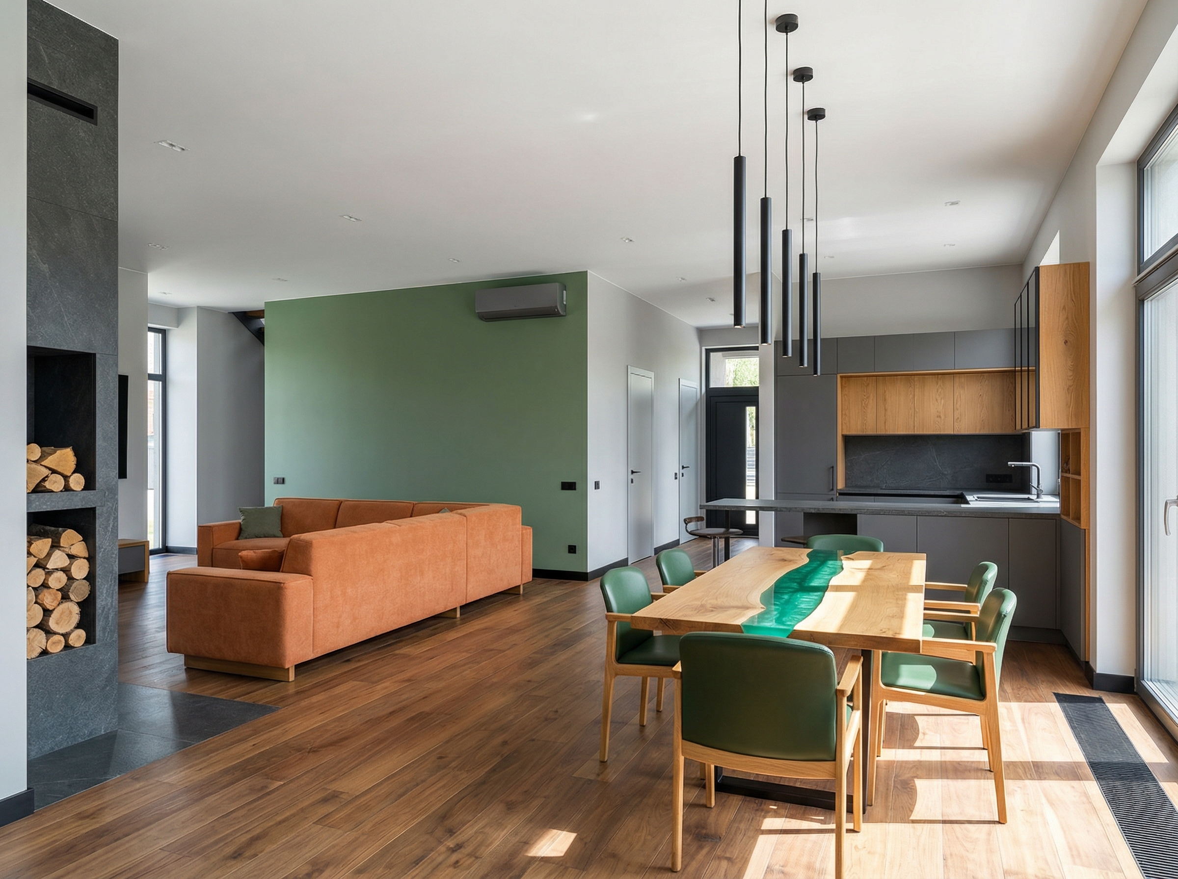 Дизайн гостиной в стиле Сканди — фото интерьера от нейросети RoomGPT