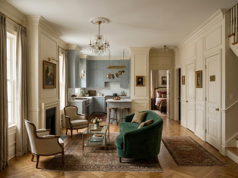 Дизайн интерьера в стиле Классика — Гостиная от нейросети RoomGPT
