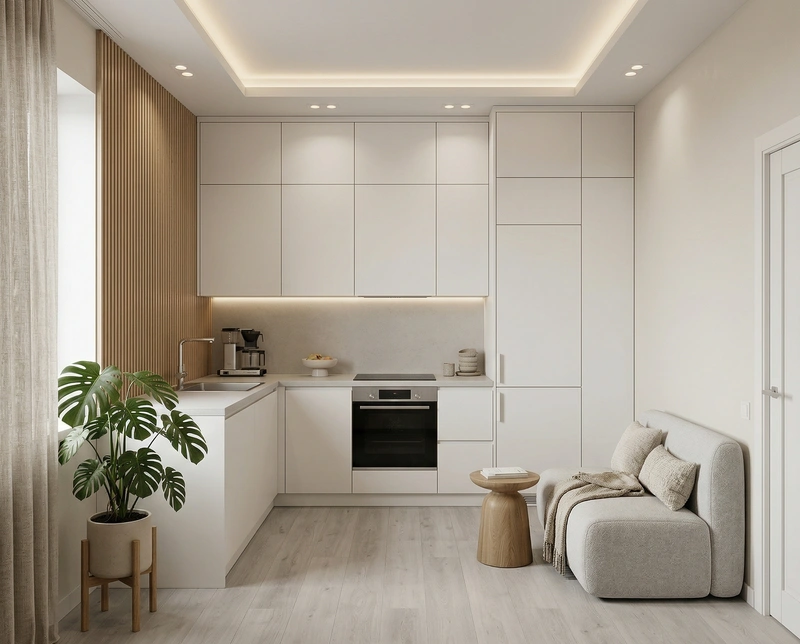 Дизайн кухни в стиле Хюгге — фото интерьера от нейросети RoomGPT