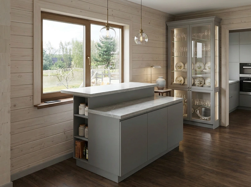 Дизайн кухни в стиле Классика — фото интерьера от нейросети RoomGPT