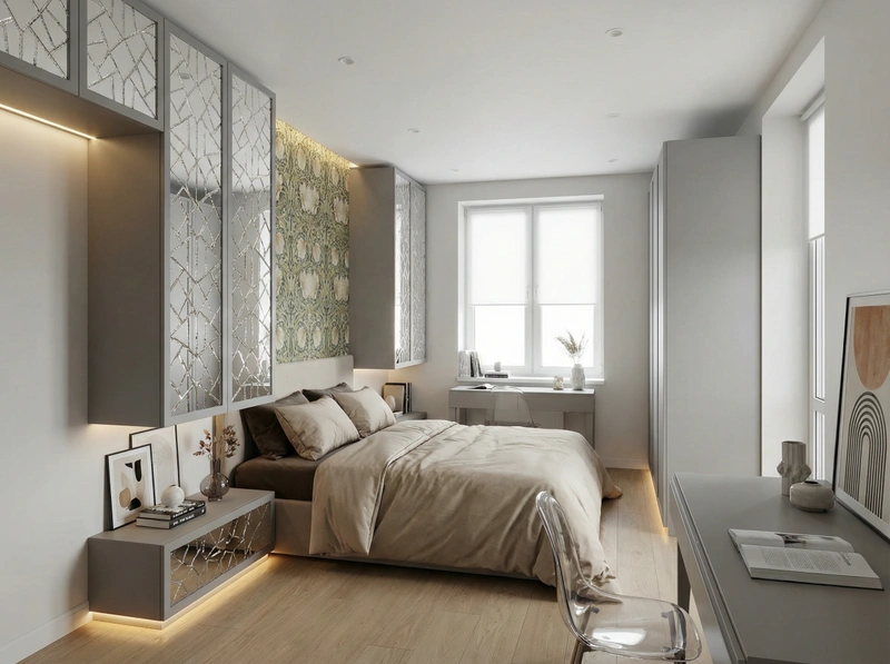 Дизайн интерьера в стиле Эклектика — Спальня от нейросети RoomGPT