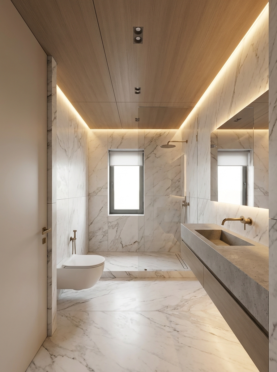 Дизайн ванной в стиле Минимализм — фото интерьера от нейросети RoomGPT