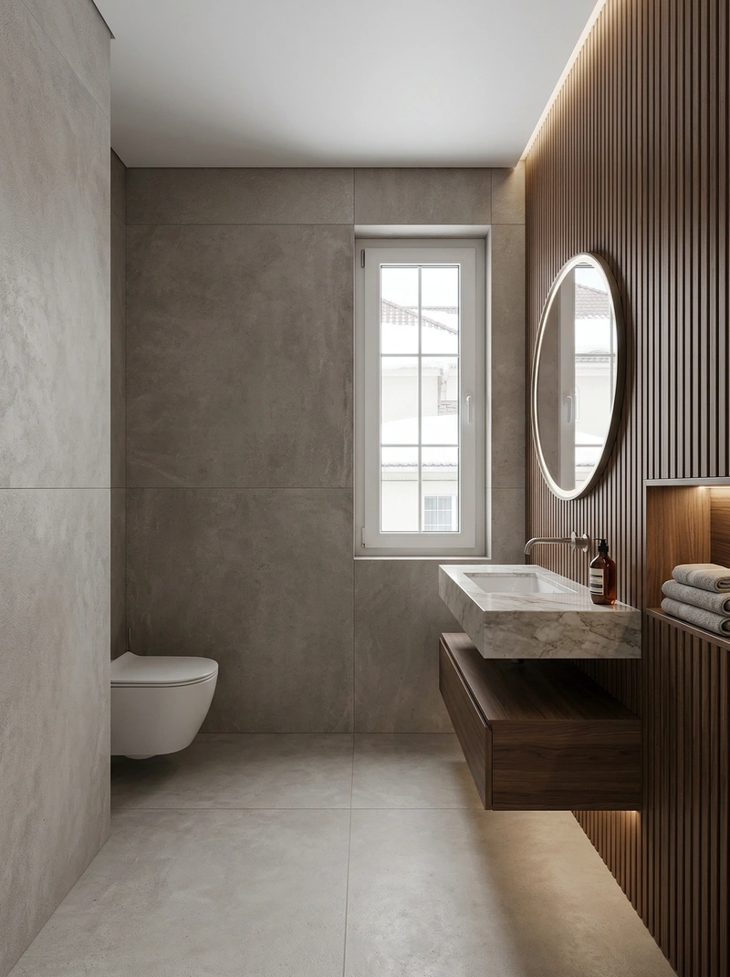 Дизайн интерьера в стиле Контемпорари — Ванная от нейросети RoomGPT