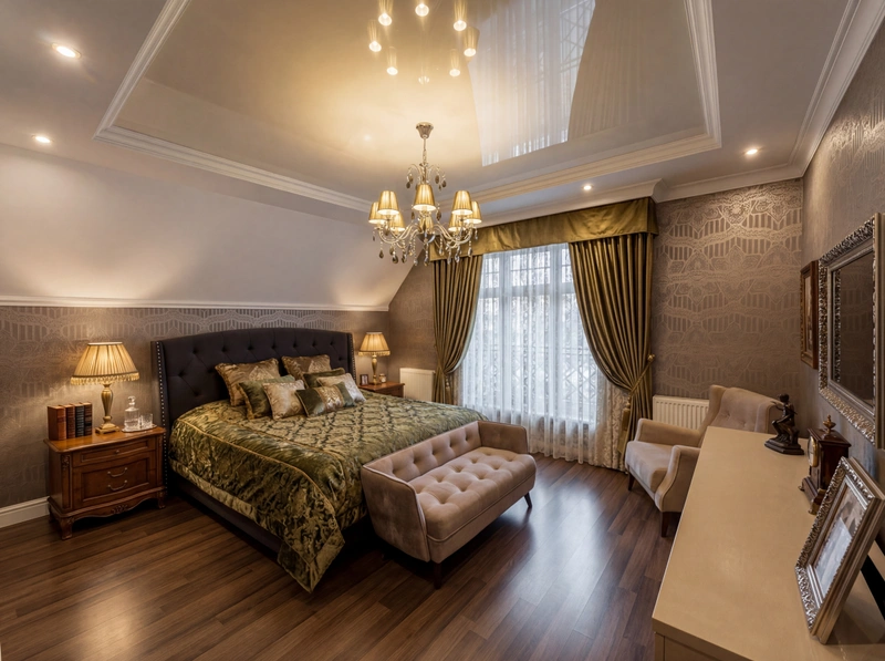 Дизайн спальни в стиле Классика — фото интерьера от нейросети RoomGPT