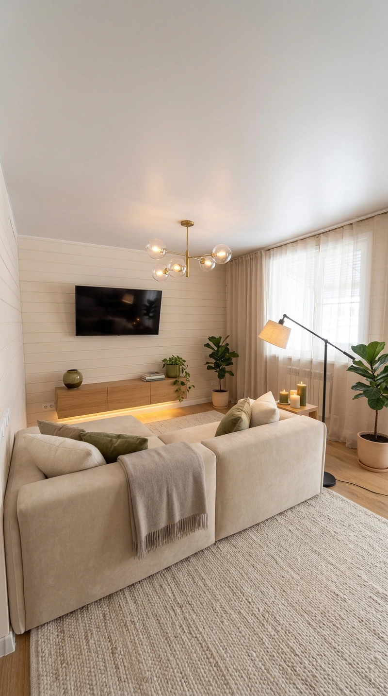 Дизайн интерьера в стиле Хюгге — Гостиная от нейросети RoomGPT