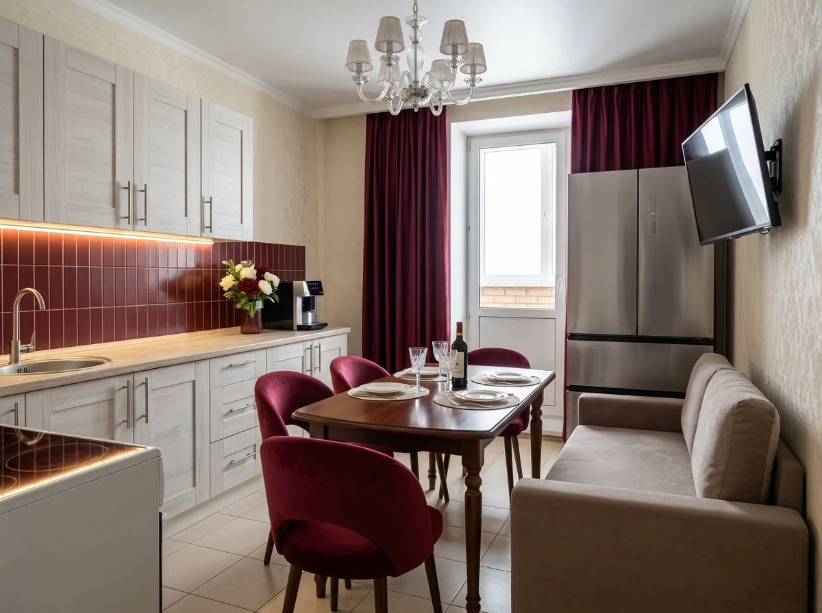 Дизайн кухни в стиле Классика — фото интерьера от нейросети RoomGPT