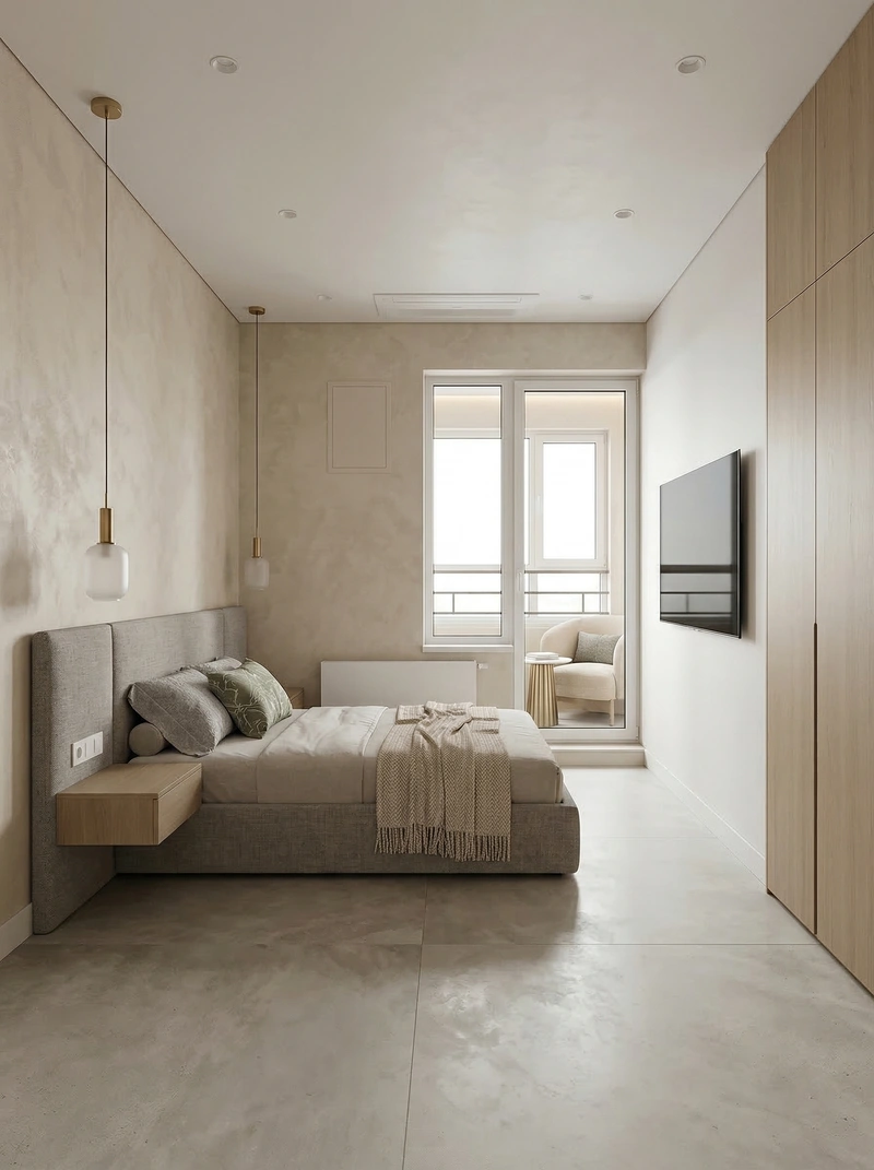 Дизайн интерьера в стиле Минимализм — Спальня от нейросети RoomGPT