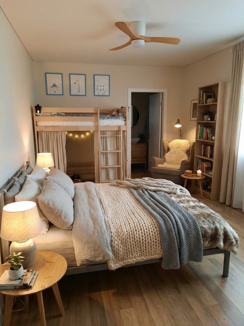 Дизайн интерьера в стиле Хюгге — Спальня от нейросети RoomGPT