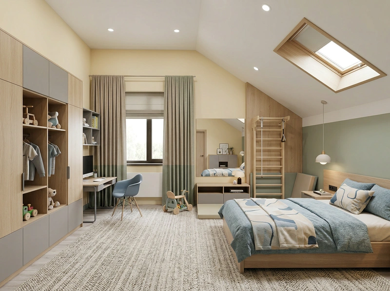 Дизайн интерьера в стиле Контемпорари — Детская от нейросети RoomGPT