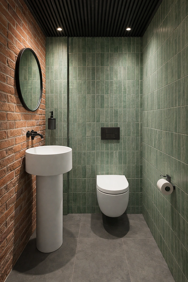 Дизайн интерьера в стиле Лофт — Ванная от нейросети RoomGPT