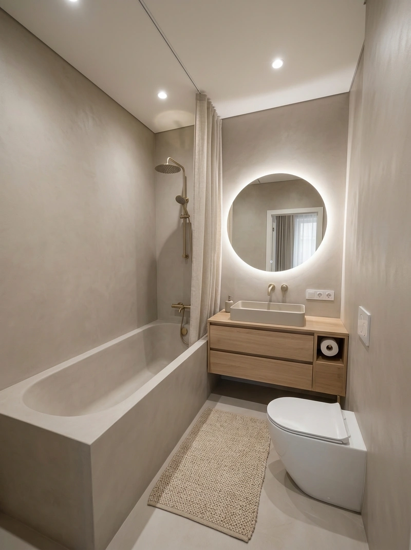 Дизайн ванной в стиле Минимализм — фото интерьера от нейросети RoomGPT