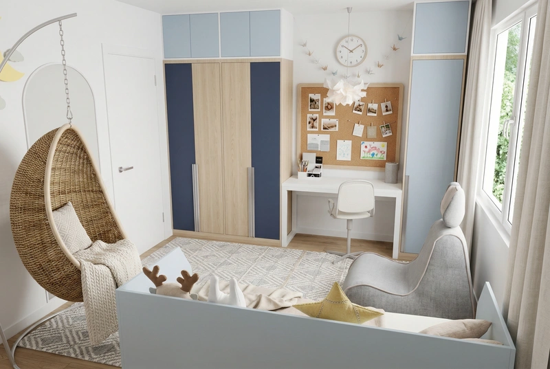 Дизайн интерьера в стиле Сканди — Детская от нейросети RoomGPT