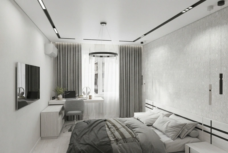 Дизайн спальни в стиле Минимализм — фото интерьера от нейросети RoomGPT