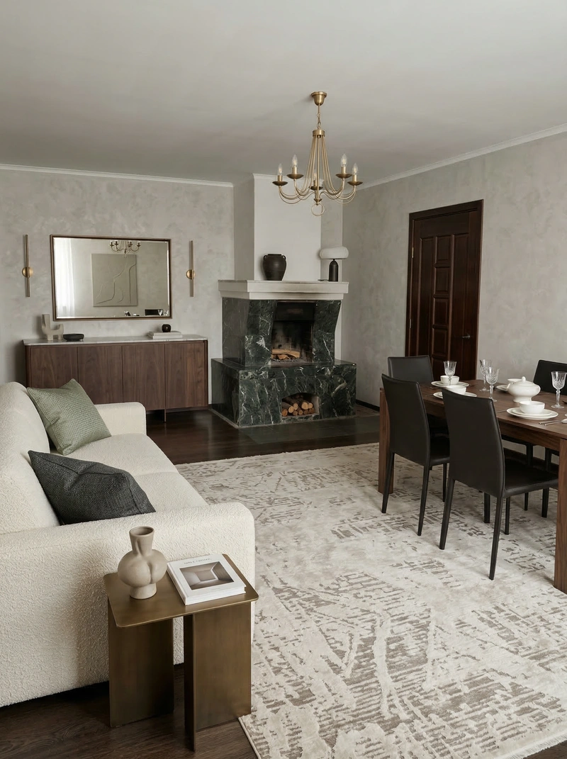 Дизайн интерьера в стиле Минимализм — Гостиная от нейросети RoomGPT