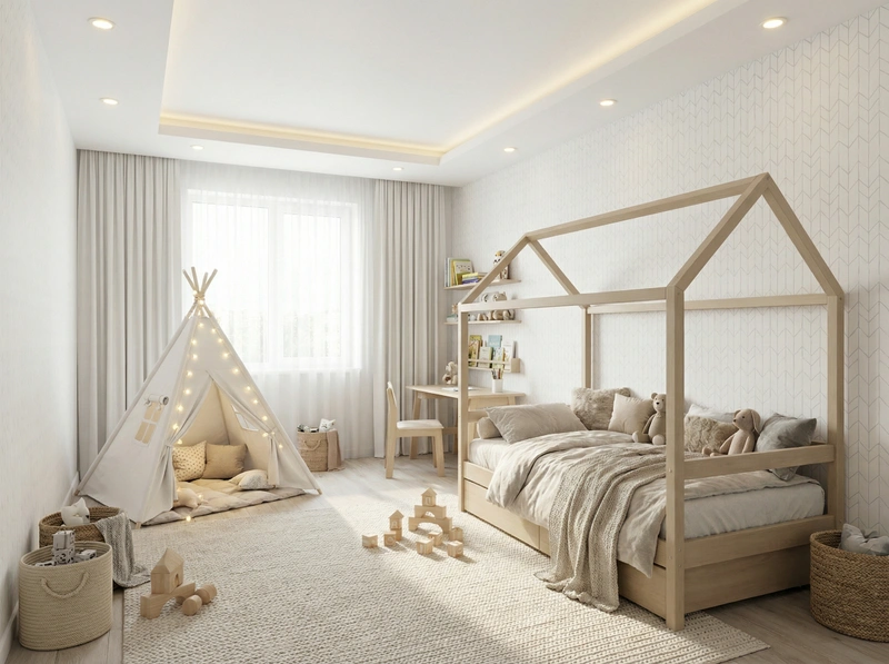 Дизайн интерьера в стиле Хюгге — Детская от нейросети RoomGPT