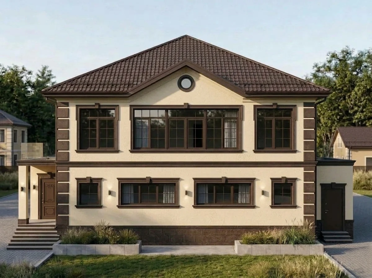 Дизайн фасада в стиле Неоклассика — Фасад от нейросети RoomGPT