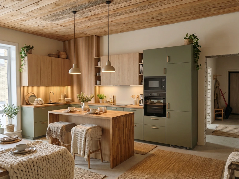 Дизайн интерьера в стиле Хюгге — Кухня от нейросети RoomGPT