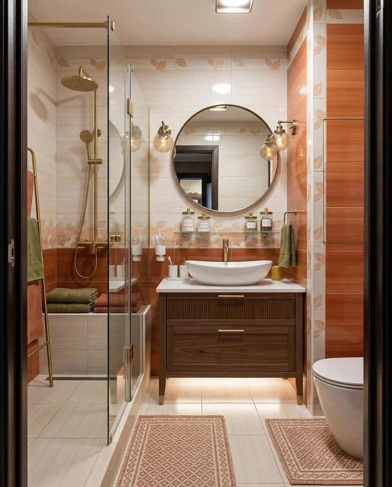 Дизайн ванной в стиле Классика — фото интерьера от нейросети RoomGPT