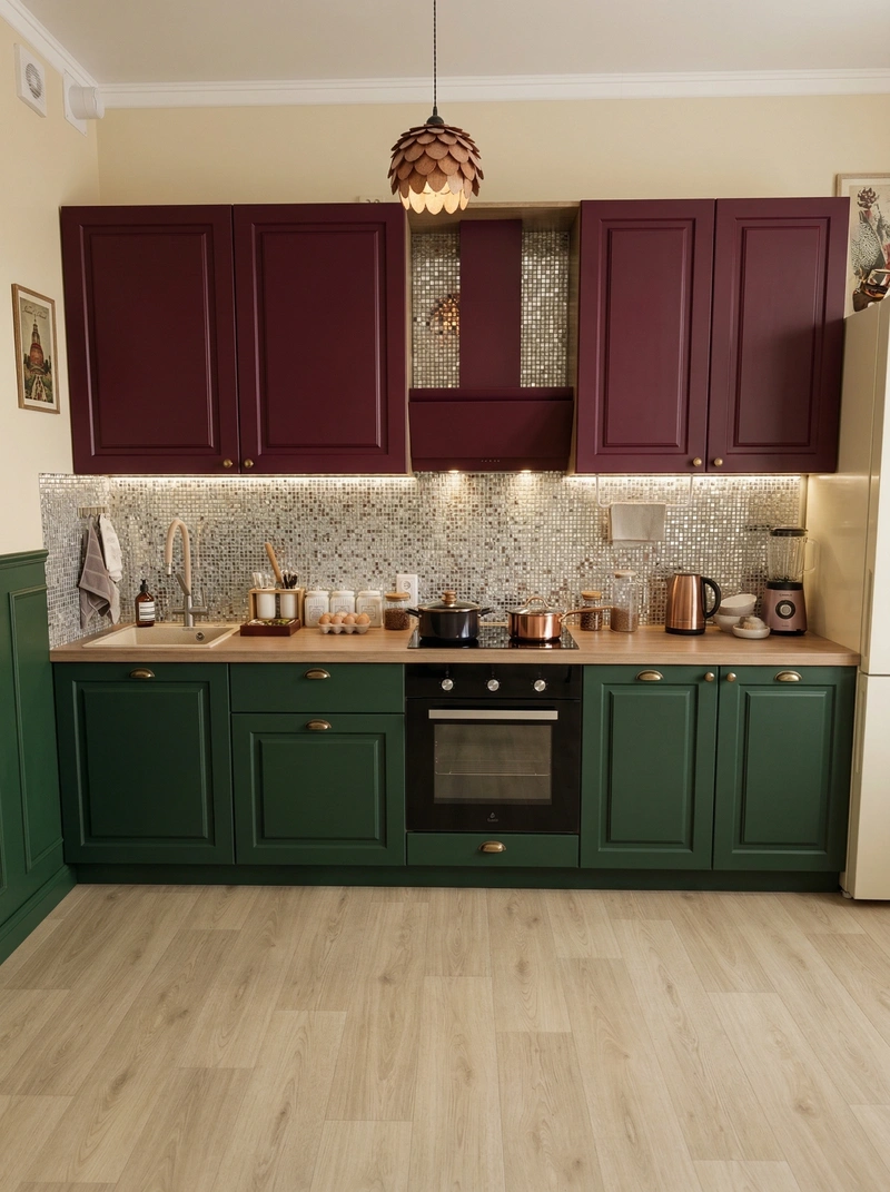 Дизайн кухни в стиле Британский — фото интерьера от нейросети RoomGPT