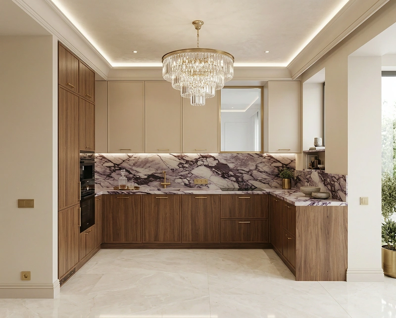 Дизайн интерьера в стиле Неоклассика — Кухня от нейросети RoomGPT